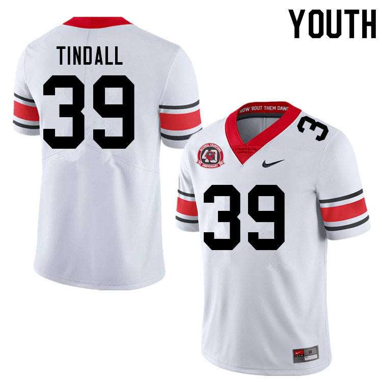 Youth #39 Brady Tindall Georgia Bulldogs Nationals Champions 40th Anniversary College Football Jerse - Click Image to Close